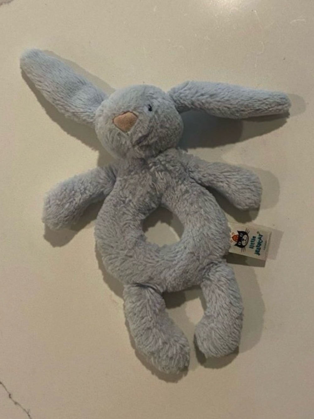 $14 ADD ON Jellycat Pale Blue Bunny Rattle BOY GIFT